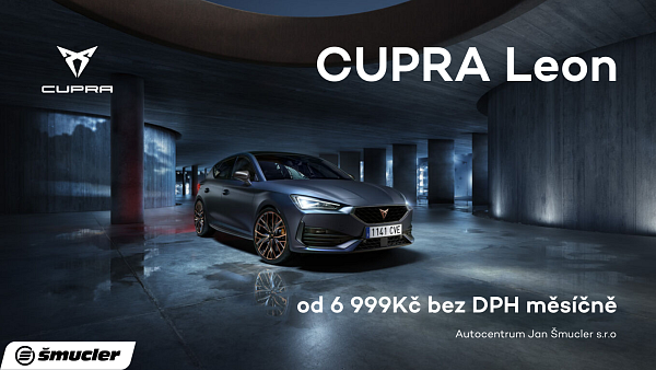 Cupra Leon skladem od 6 999 Kč bez DPH měsíčně